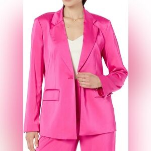 NWT The Drop Hot Pink Satin Blazer (Women’s Size Medium) One Button Blazer
